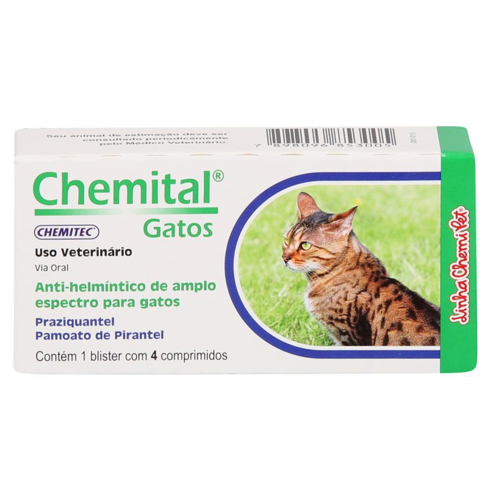 Verm Fugo Chemital Chemitec Para Gatos C Comprimidos Verm Fugo