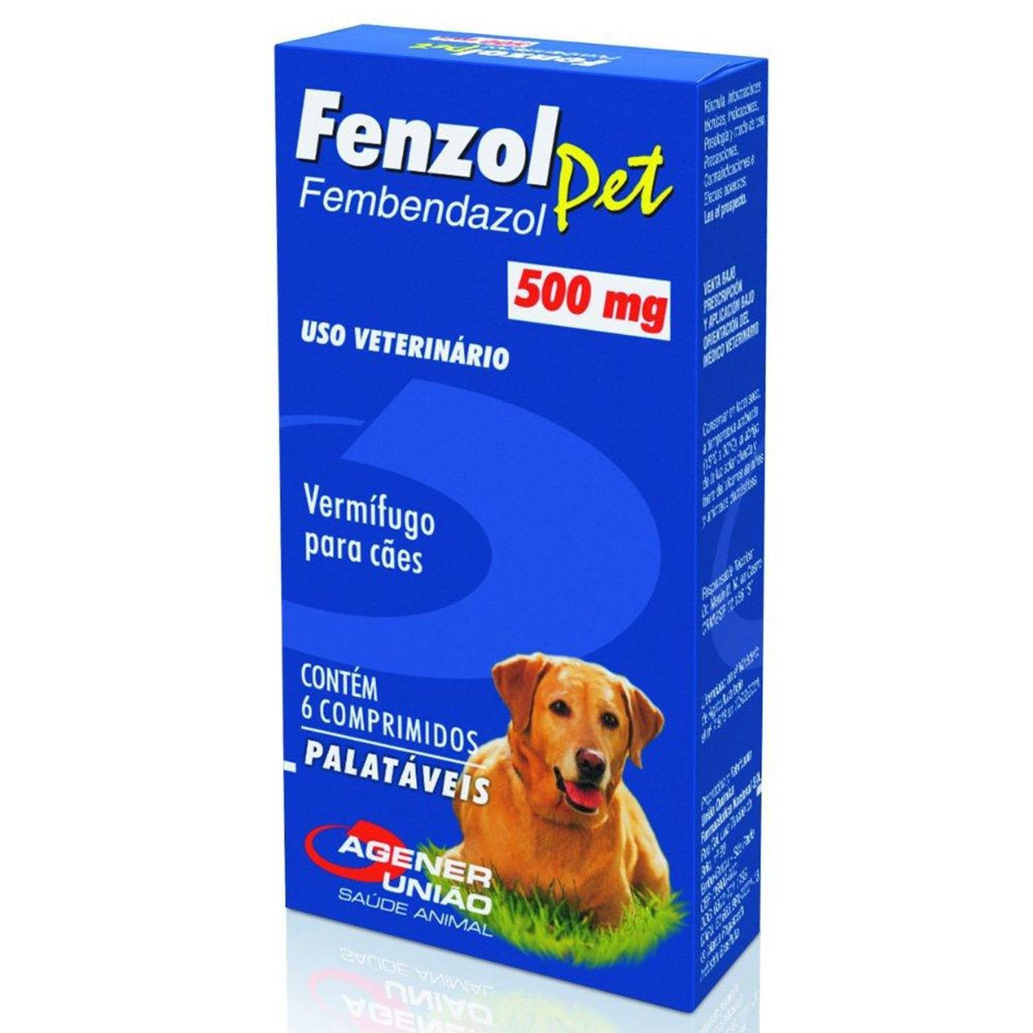 Imagem de Fenzol Pet Vermífugo Para Cães 500 mg - 6 Comprimidos - Agener