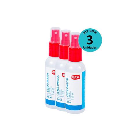 Imagem de Kit Cetoconazol Spray 2% Ibasa 100ml C/ 3 unidades