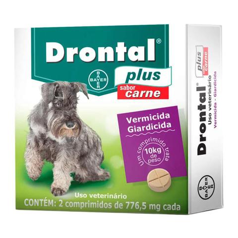 Imagem de Drontal Plus Vermífugo Sabor Carne 10kg - 2 Comprimidos