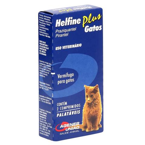 Imagem de Helfine Plus Vermífugo p/ Gatos Agener com 2 Comprimidos