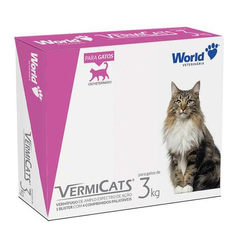 Imagem de Vermífugo VermiCats 600mg para Gatos - 4 Comprimidos