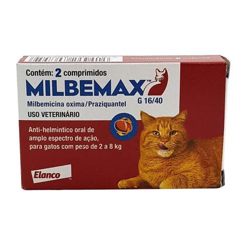 Imagem de Milbemax Vermífugo Gatos 2 a 8kg 2 Comprimidos Elanco