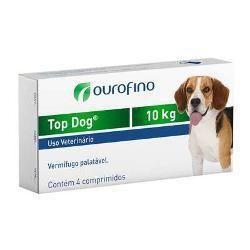 Imagem de Vermifugo Ouro Fino Top Dog Para Cães De Até 10kg - 4 Comprimidos