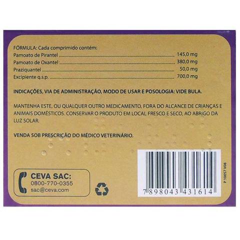 Imagem de Vermífugo Ceva Petzi Plus 700 mg para Cães - 4 Comprimidos